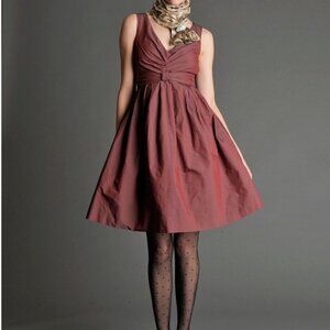 Banana Republic Mad Men burgundy sleeveless taffeta dress